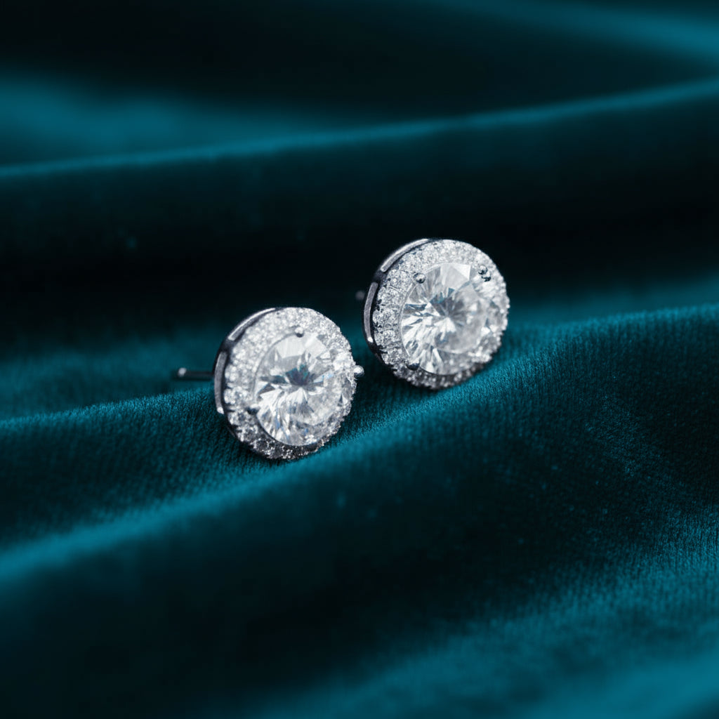 Round Moissanite Earrings